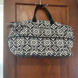 Vera Bradley Black & White Expandable Weekender Duffel Bag.